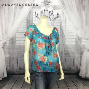 Sheer Floral Blouse From HOLLISTER